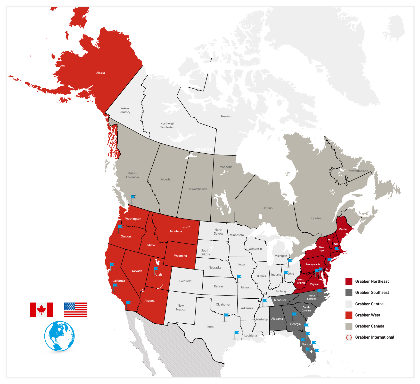Grabber Sales Location Map