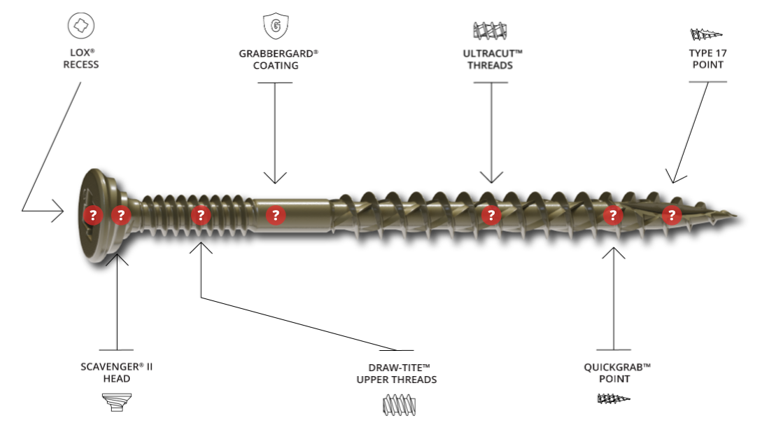 Ultrapro wood screw